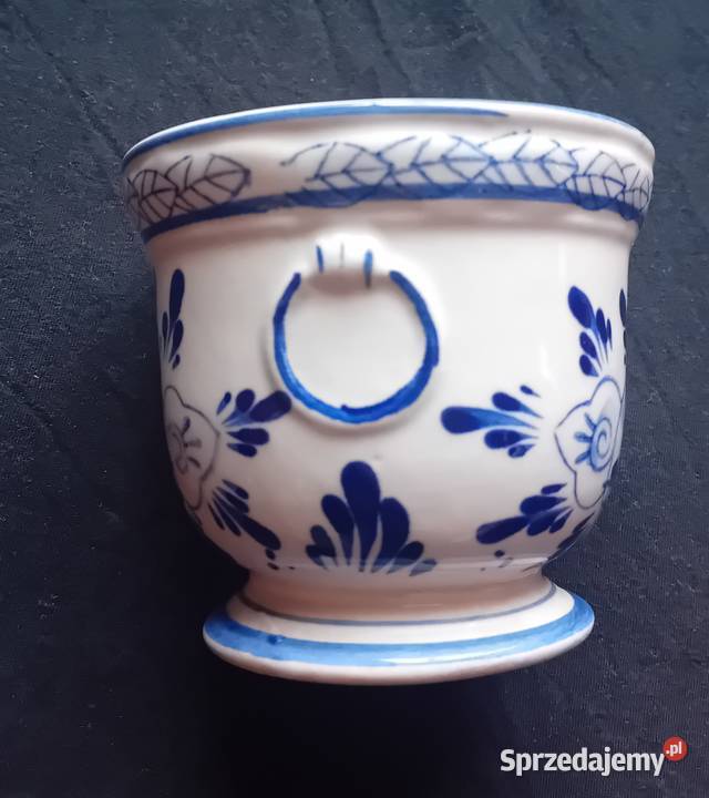 Ręcznie malowana osłonka doniczki Delft Nie