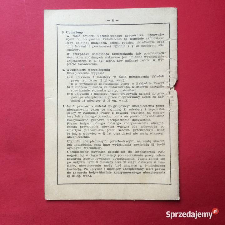 1261 Legitymacja Ubezpieczeniowa Szczecin sprzedam