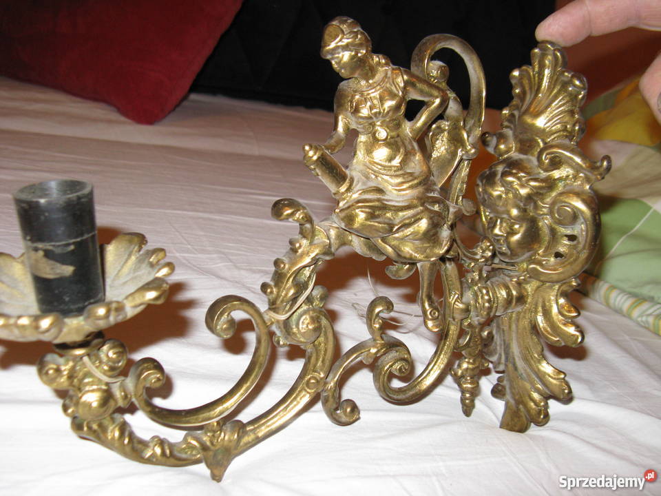 Kinkiet stary mosiężny Oświetlenie Łódź