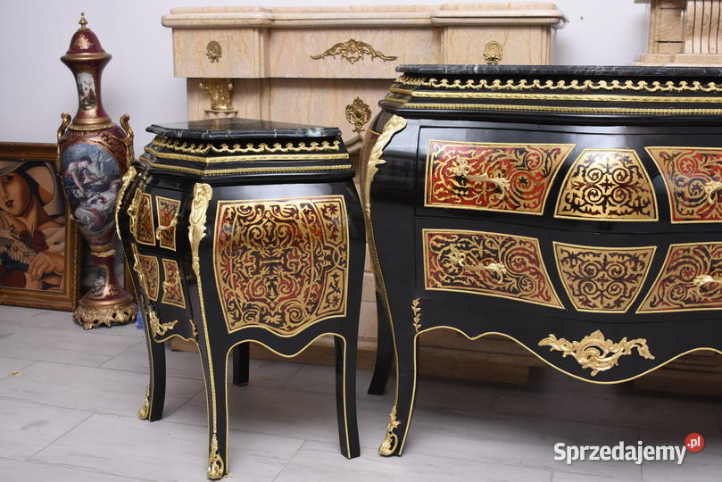 Komplet Boulle komoda 2 Szafki Marmur małopolskie Kraków