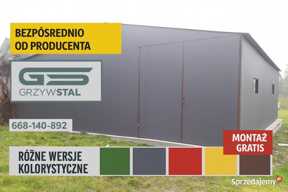Garaż Grafitowy KonstrukcjaMagazyn Wiata Hala Sztum