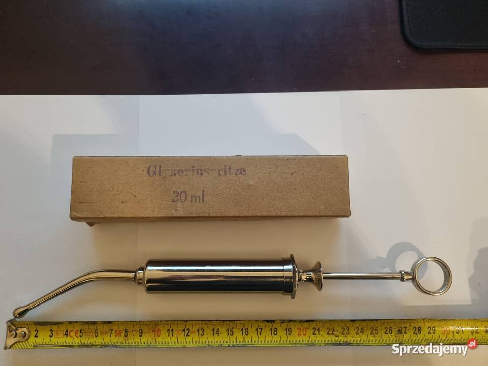 Antyczna zabytkowa strzykawka metalowa Lublin sprzedam