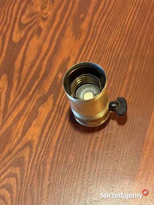 Stara oprawka mosiężna z wyłącznikiem E27 Antyki Chudów