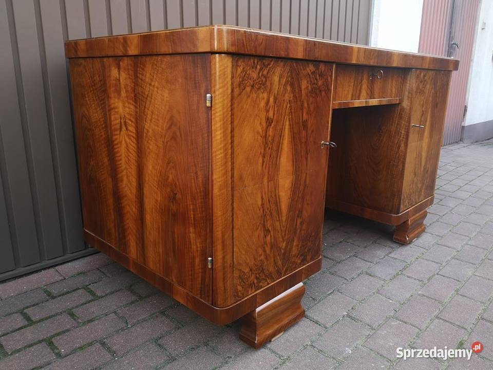 Biurko ARTDECO Unikat Orzech Zgrabne Stare Antyk wielkopolskie Swarzędz sprzedam