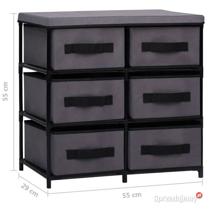 Szafka z 6 szufladami 55x29x55 szara stal Warszawa