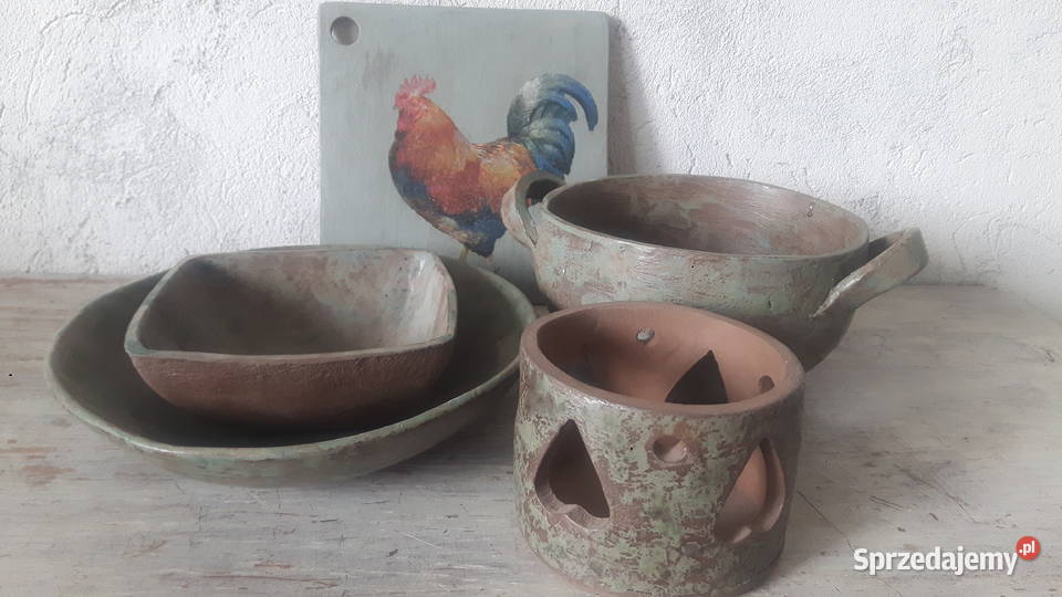 Zestaw naczyń ceramicznych ręcznie wykonanych mazowieckie Otwock