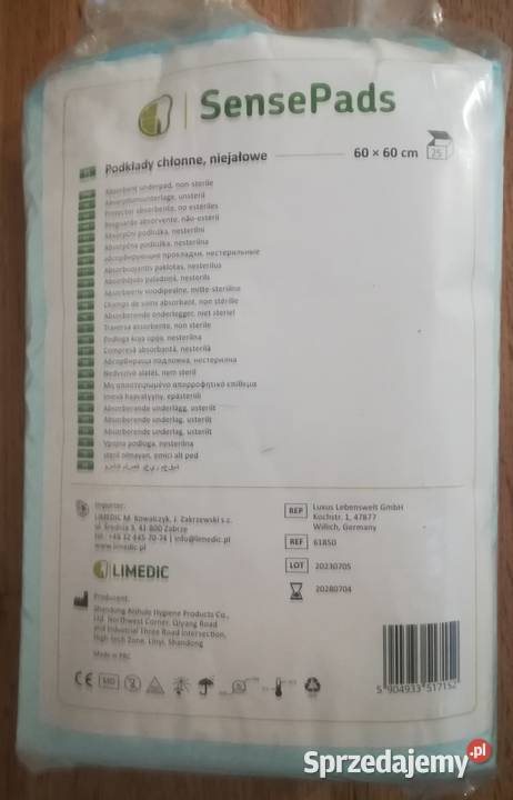 SensePads Podkłady chłonne niejałowe na łóżko