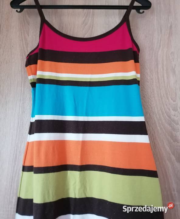 Sukienka letnia długa kolorowa w paskiRozmiar M Łódź