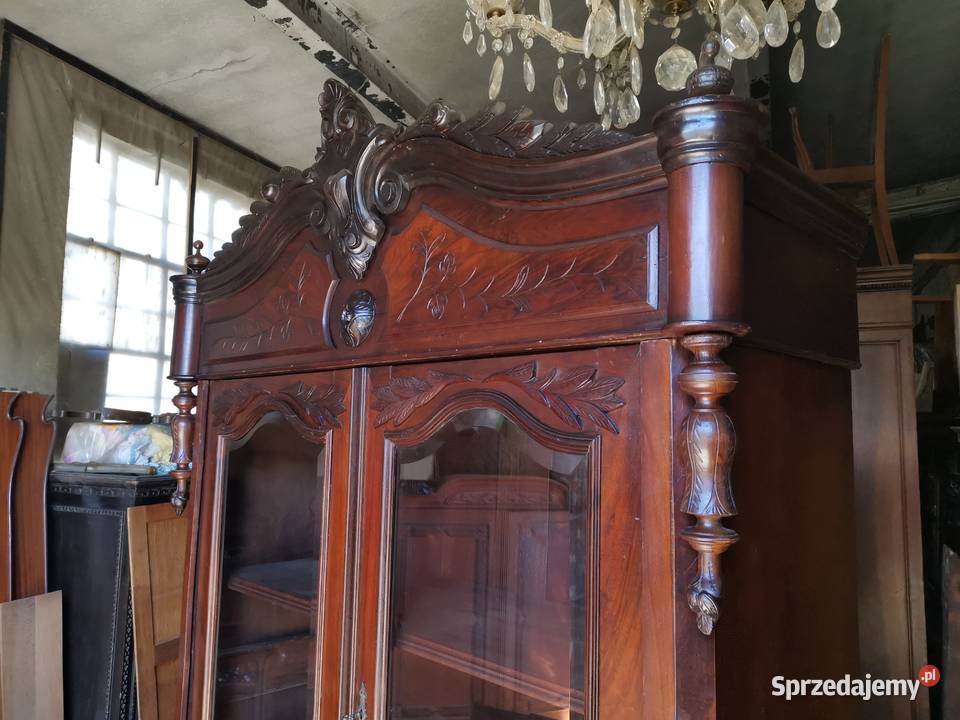 Piękna witryna serwantka biblioteka ok1900r Meble dolnośląskie Wałbrzych sprzedam