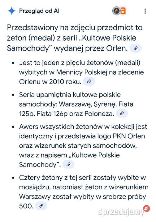 moneta okolicznościowa Polski Fiat 126 p