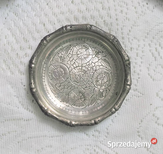 vintage spodek metalowy spodek prl indyjski
