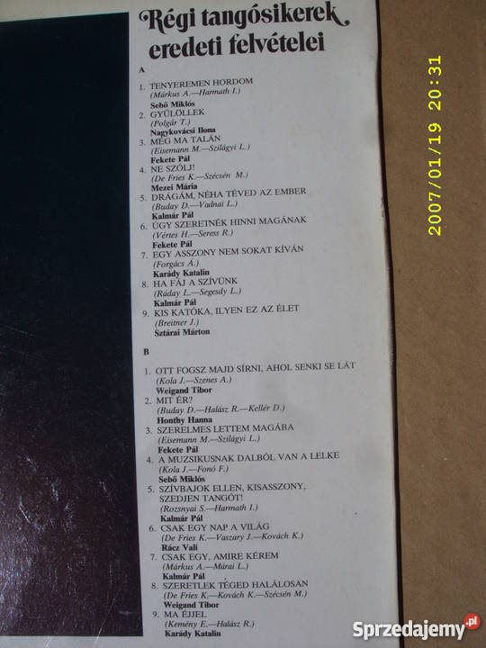 Dance LP SZIVBAJOK ELLENSZEDJEN TANGOS PEPITA Wołów