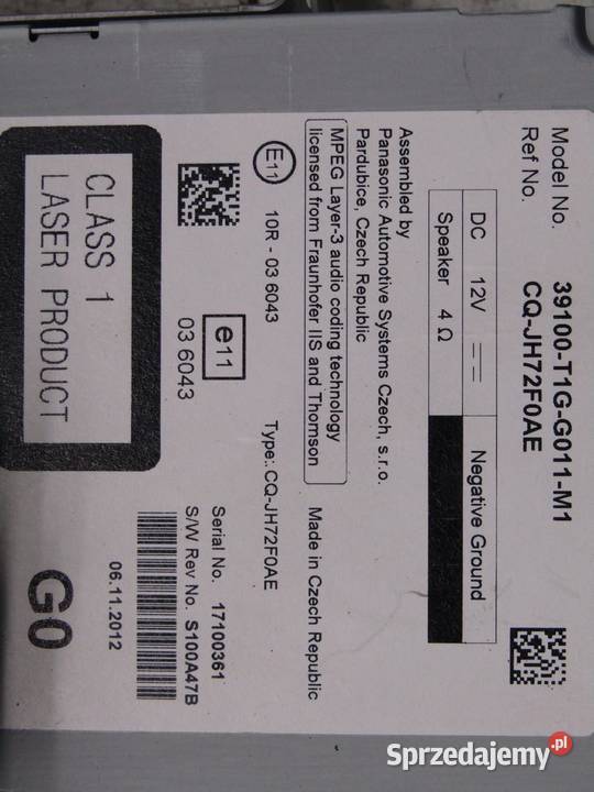 RADIOODTWARZACZ RADIO CD HONDA CRV CRV IV