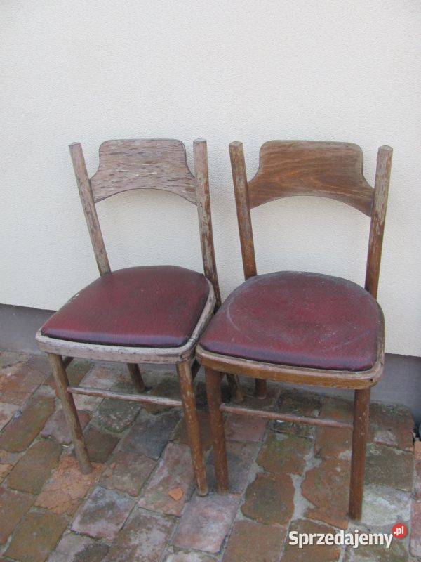 krzesła z PRL 6 do renowacji vintage stare lite Meble Antyki, Sztuka, Kolekcje Zamość