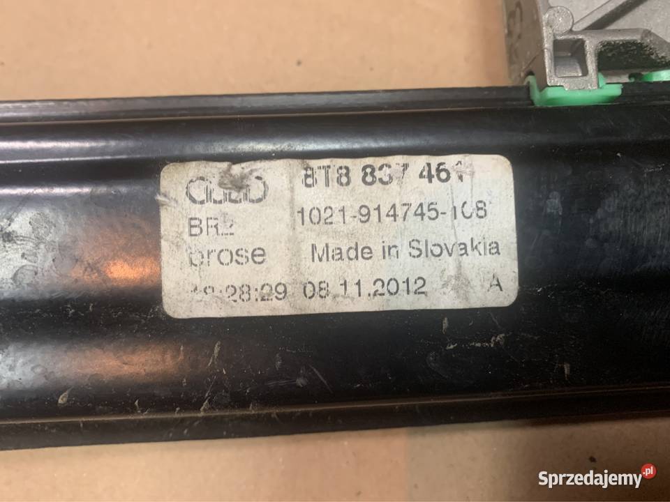 Mechanizm podnoszenia szyby 8T8837461 audi a5 8t pasy bezpieczeństwa Szczecin