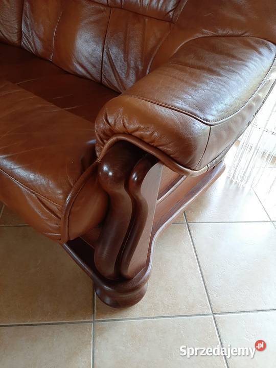 Wypoczynek skórzany komplet 321 lubelskie Dominów