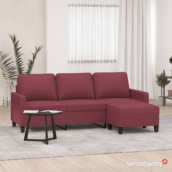 3osobowa sofa z podnóżkiem winna czerwień 180 Sofy i kanapy Dom i Ogród Warszawa