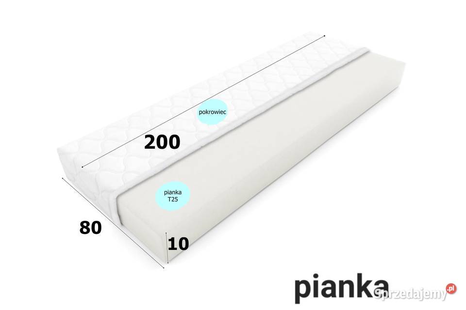 Materac Pianka T25 10 H10 łóżko Łóżka i materace Szczecin sprzedam