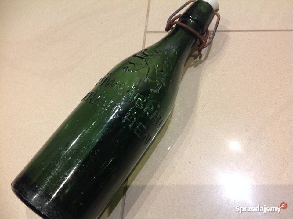 Stara Butelka Szklana z Porcelanką poj 05 L Pozostałe lubuskie Nowa Sól