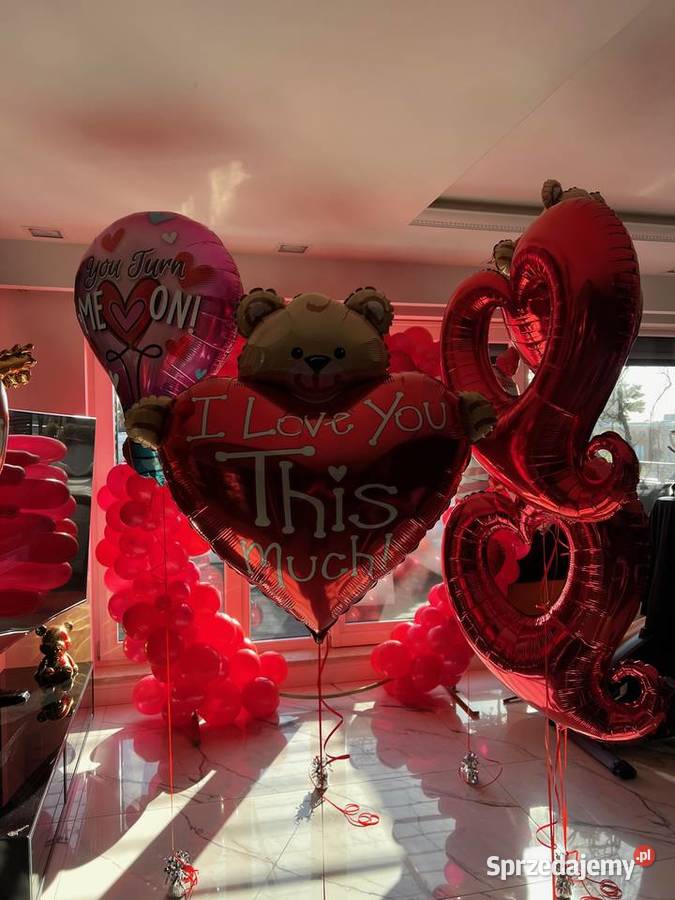 Balony serca na walentynki różne rodzaje śląskie Katowice