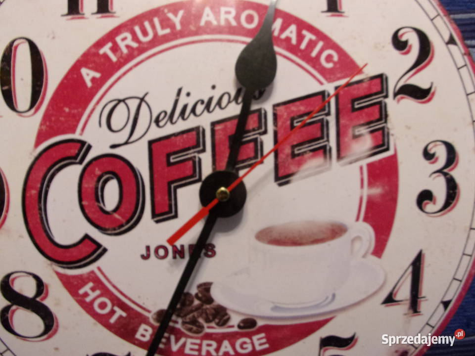 Duży stylowy zegar scienny COFFEE Delicious Zegary Warszawa