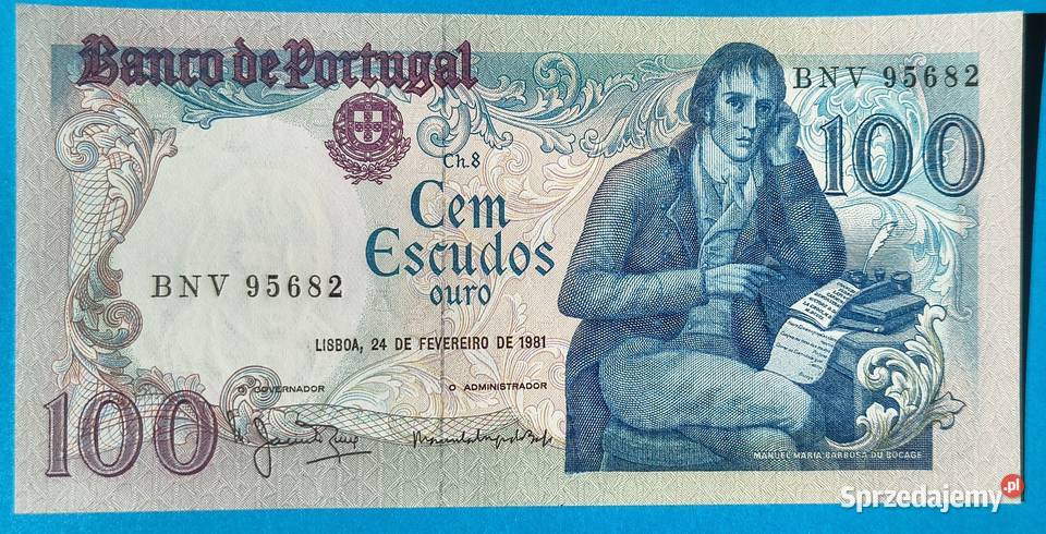 Portugalski banknot 100 escudo z 1981 roku Rzeszów sprzedam