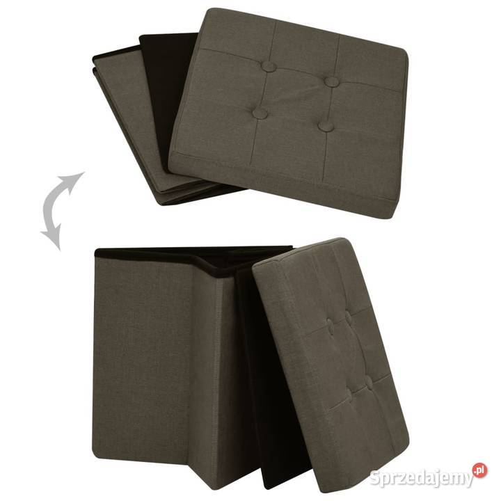 vidaXL Składane stołki ze schowkiem 2 ciemny Warszawa