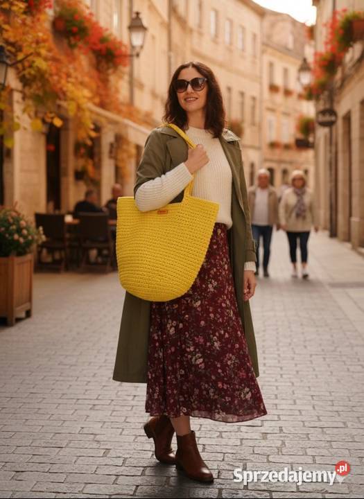 Torebka shopperka crochet ręczne robiona Piotrków Trybunalski sprzedam