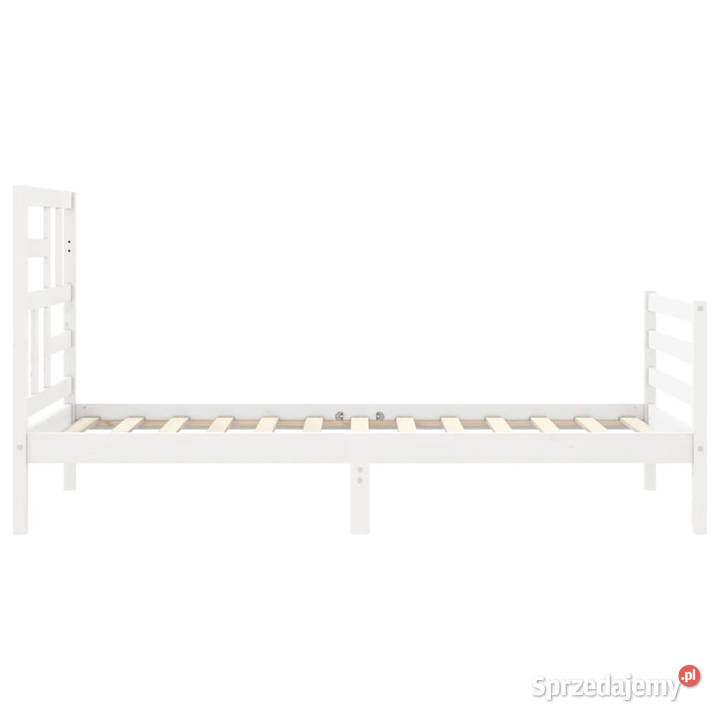 Rama łóżka z wezgłowiem biała lite drewno 90x200 sprzedam