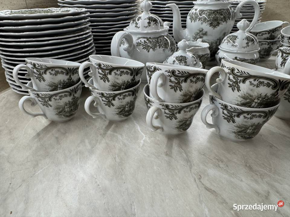 Elegancki serwis obiadowokawowy Bavaria Weiden Porcelana i szkło Biłgoraj