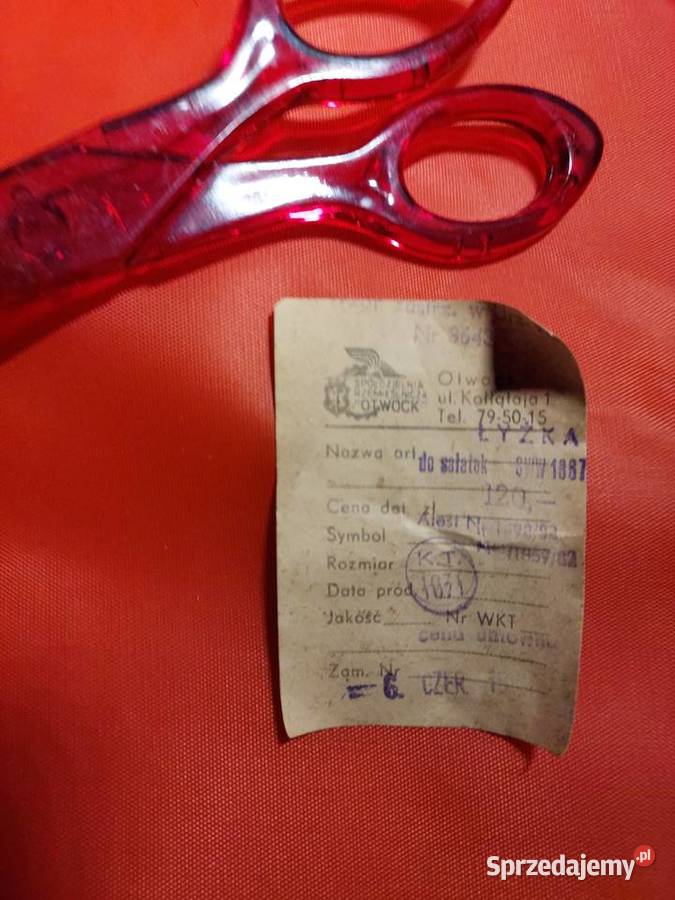 PRL Nowe łyżki czerwone składane tworzywo Pozostałe Wrocław