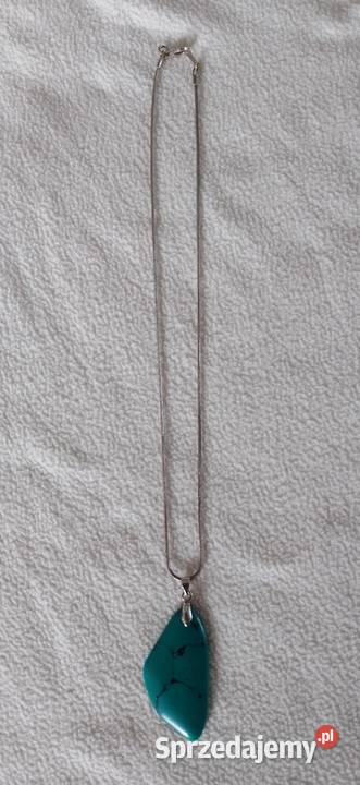 NASZYJNIK z turkusową zawieszką i łańcuszkiem Oborniki