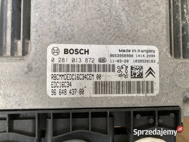 Komputer silnika 0281013872 wtyczki Citroen Układ elektryczny Chodów