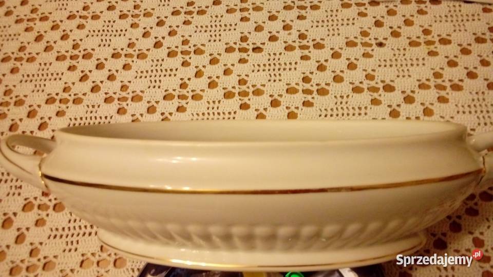 Waza owalna sygnowana produkcji czeskiej biały Warszawa