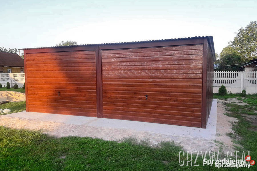 Garaż Blaszany 6x6 Drewnopodobny Złoty DąbGaraże