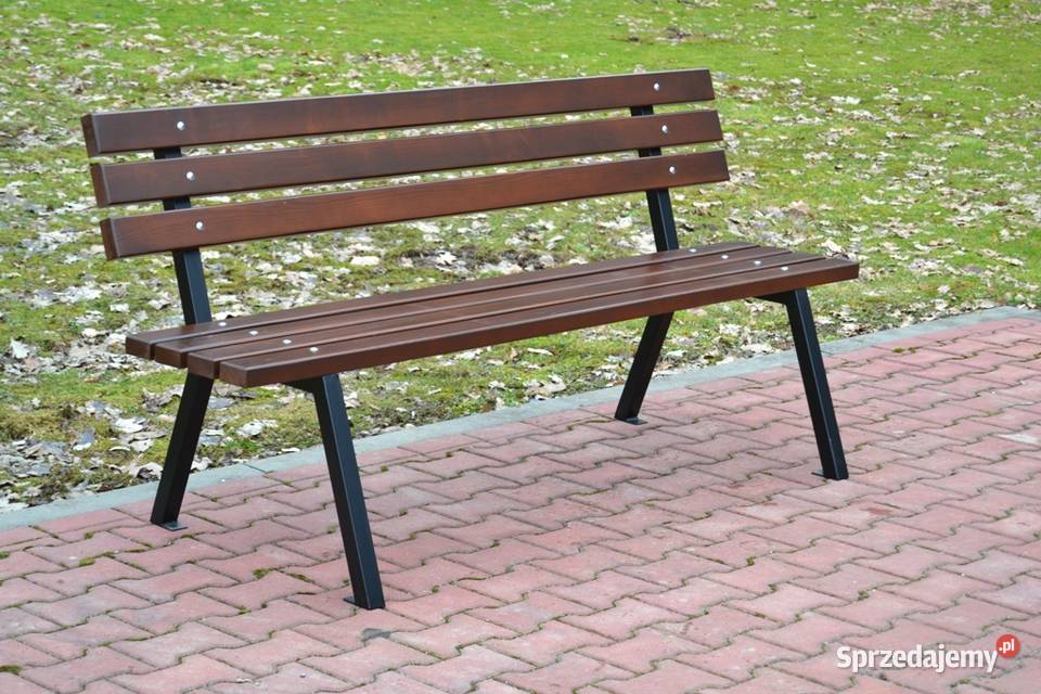 ŁAWKA stalowa z oparciem PARKOWA OGRODOWA Nałęczów
