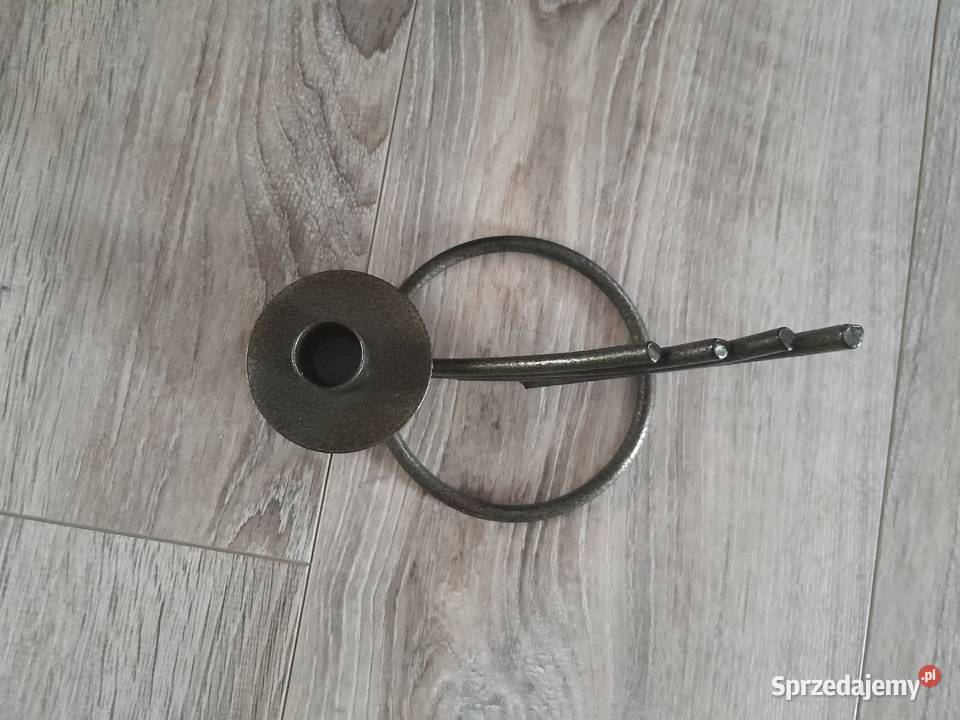 Świecznik metalowy na 1 świecę rękodzieło Wieliczka