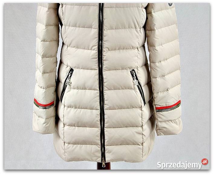 Beżowa Puchowa Kurtka Futro Okazja M38 Moncler Wrocław sprzedam