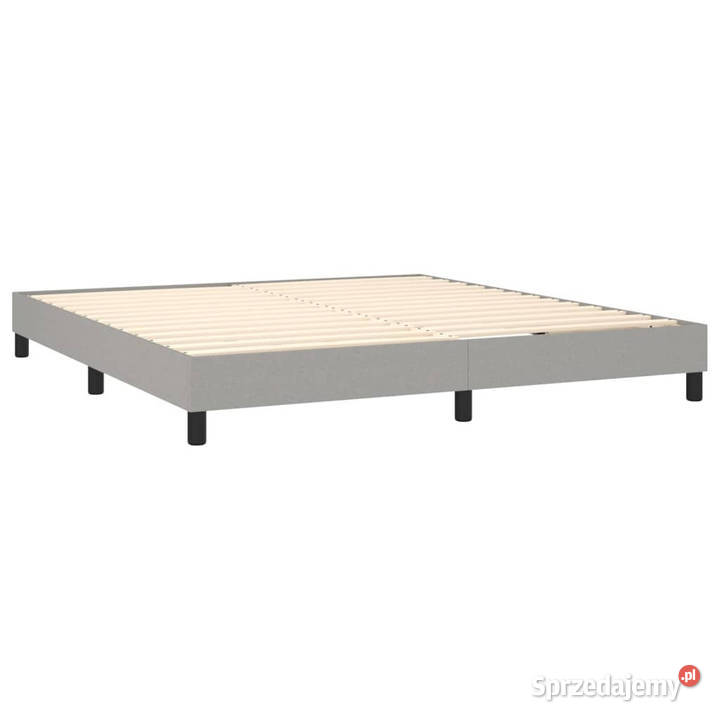 Łóżko kontynentalne z materacem jasnoszare 160cm sprzedam
