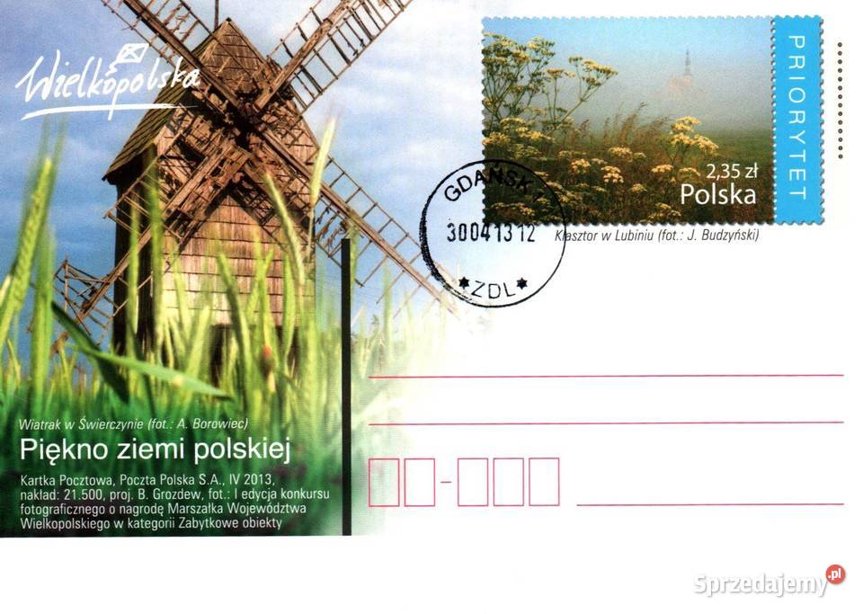 Całostki karty pocztowe 2013r Konin