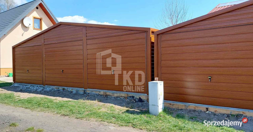Garaż Blaszany 95x6 Brama drewnopodobny 2x okno 380zł/m2 Sieradz