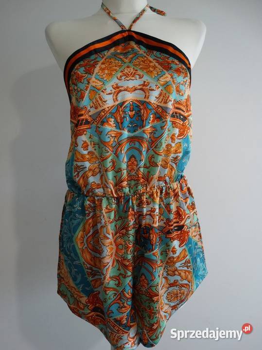 Kombinezon Krótki Scarf Print Dekolt Halter podlaskie Łomża