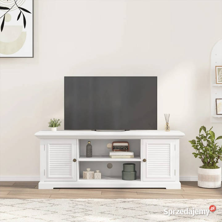 Szafka pod TV biała 110x30x41 materiał