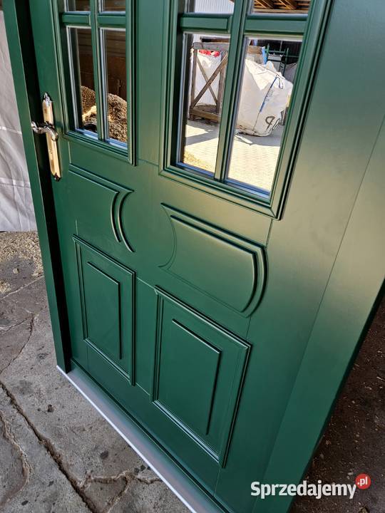 Drzwi DŁUGOSZ zewnętrzne RAL6005 zieleń mchu Kluczbork