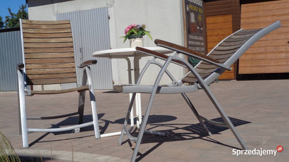 krzesła wielopozycyjne drewno metal leżaki Mielnica Duża