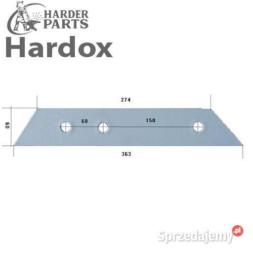 Górna część lemiesza HARDOX 90060184P do pługa Suwałki
