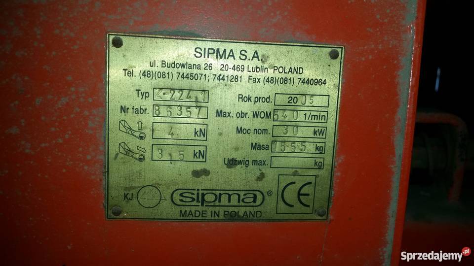 Prasa Sipma Z2241 kostka nieuszkodzony Kożuchówka