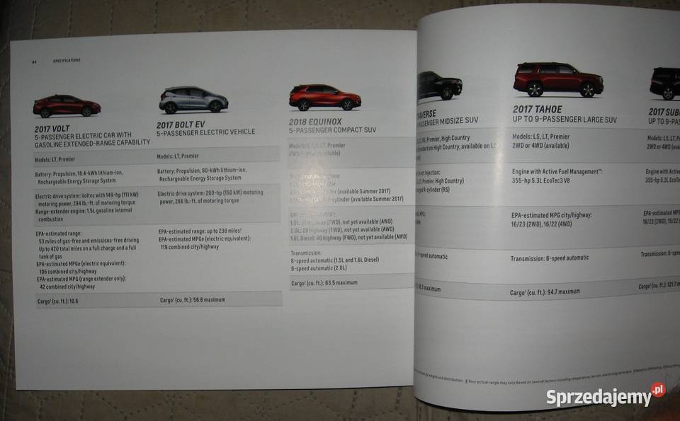 Chevrolet 2017 prospekt katalog Antyki, Sztuka, Kolekcje Kępice