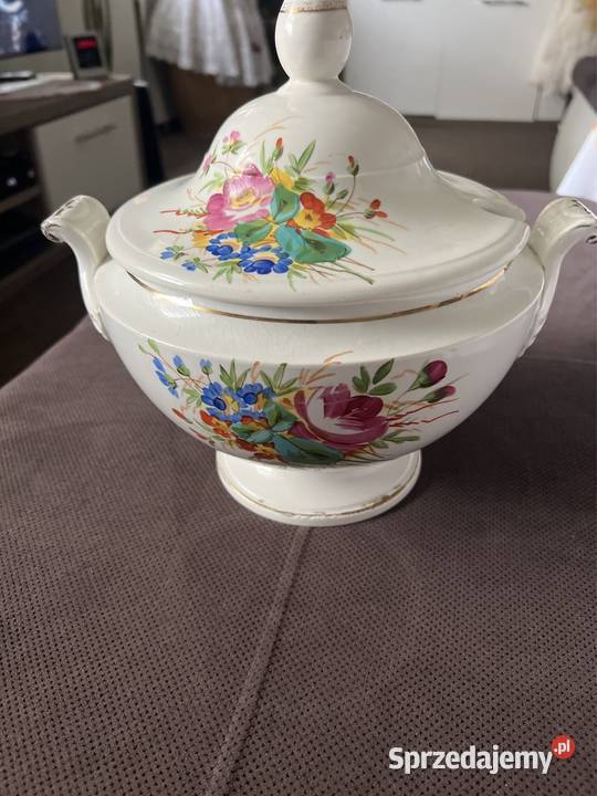 Waza porcelanowa sygnowana maki chabry antyk śląskie Zabrze