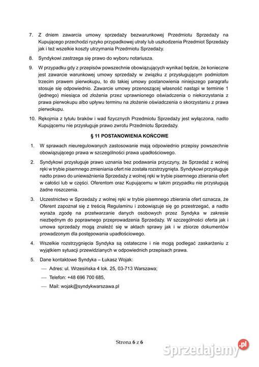 Syndyk sprzeda lokal niemieszkalny w Siedlcach 977zł/m2 Siedlce